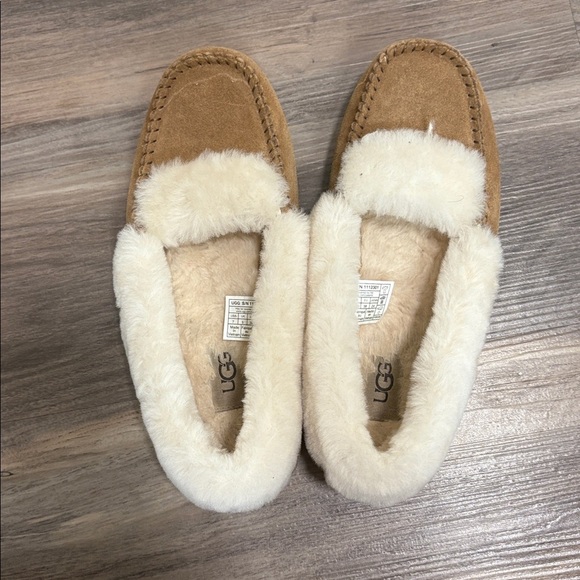 UGG WOMENS GRANTT SUEDEN CHESTNUT BROWN WOOL LOAFER SLIPERS SIZE 7 - Picture 7 of 7